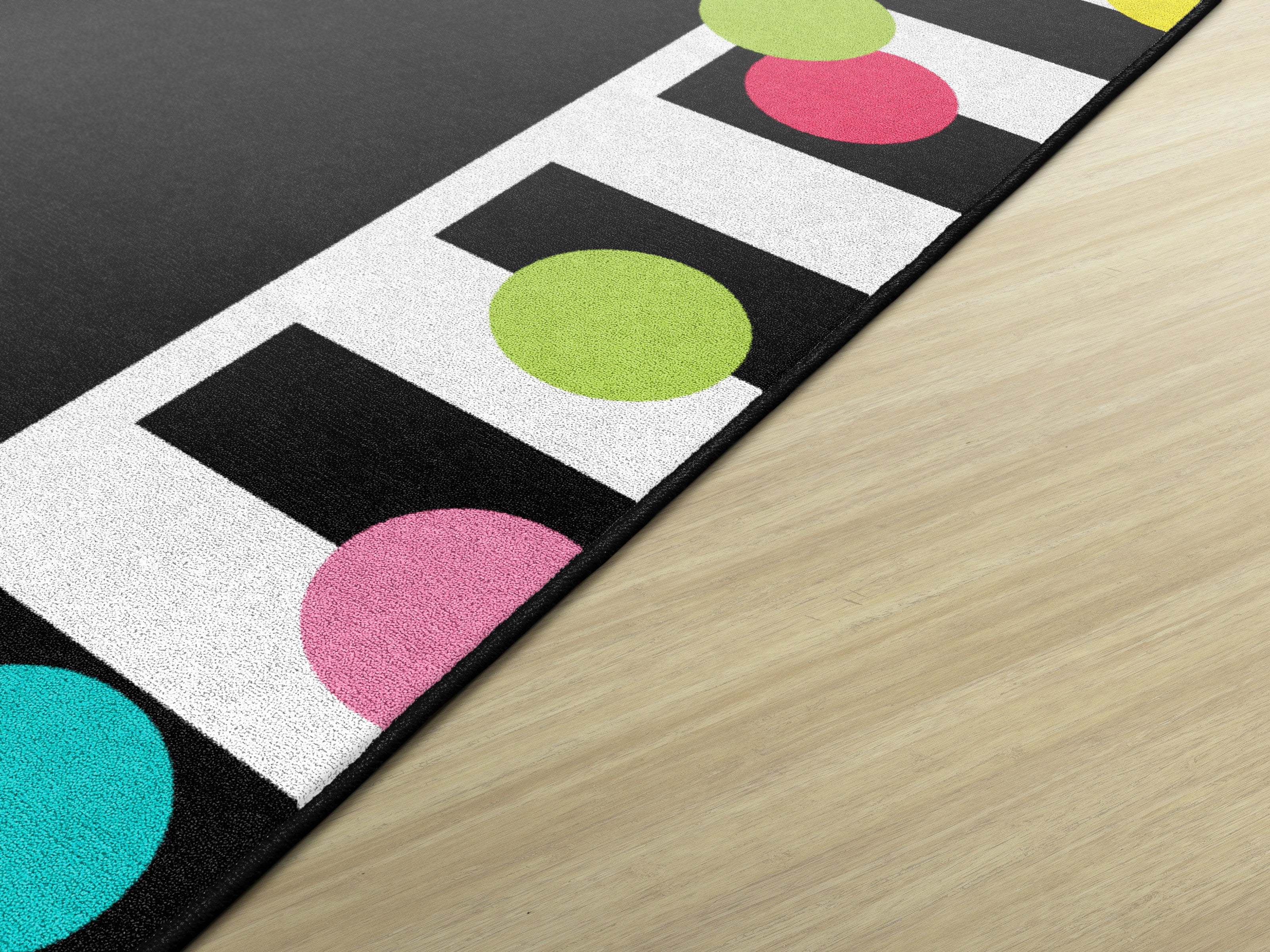 SCHOOLGIRL STYLE BLACK, WHITE, & BRIGHT POLKA DOT BORDER