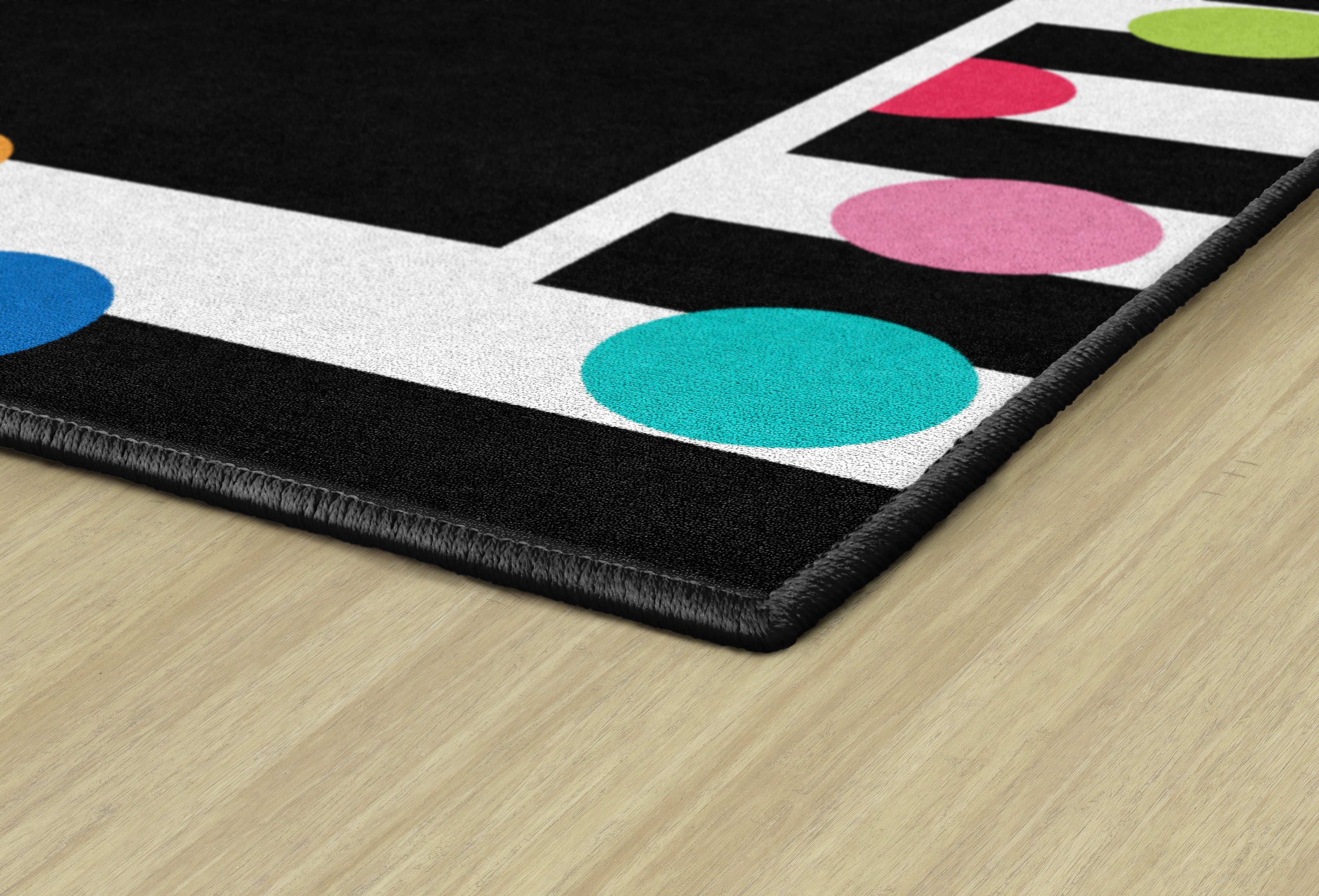 SCHOOLGIRL STYLE BLACK, WHITE, & BRIGHT POLKA DOT BORDER