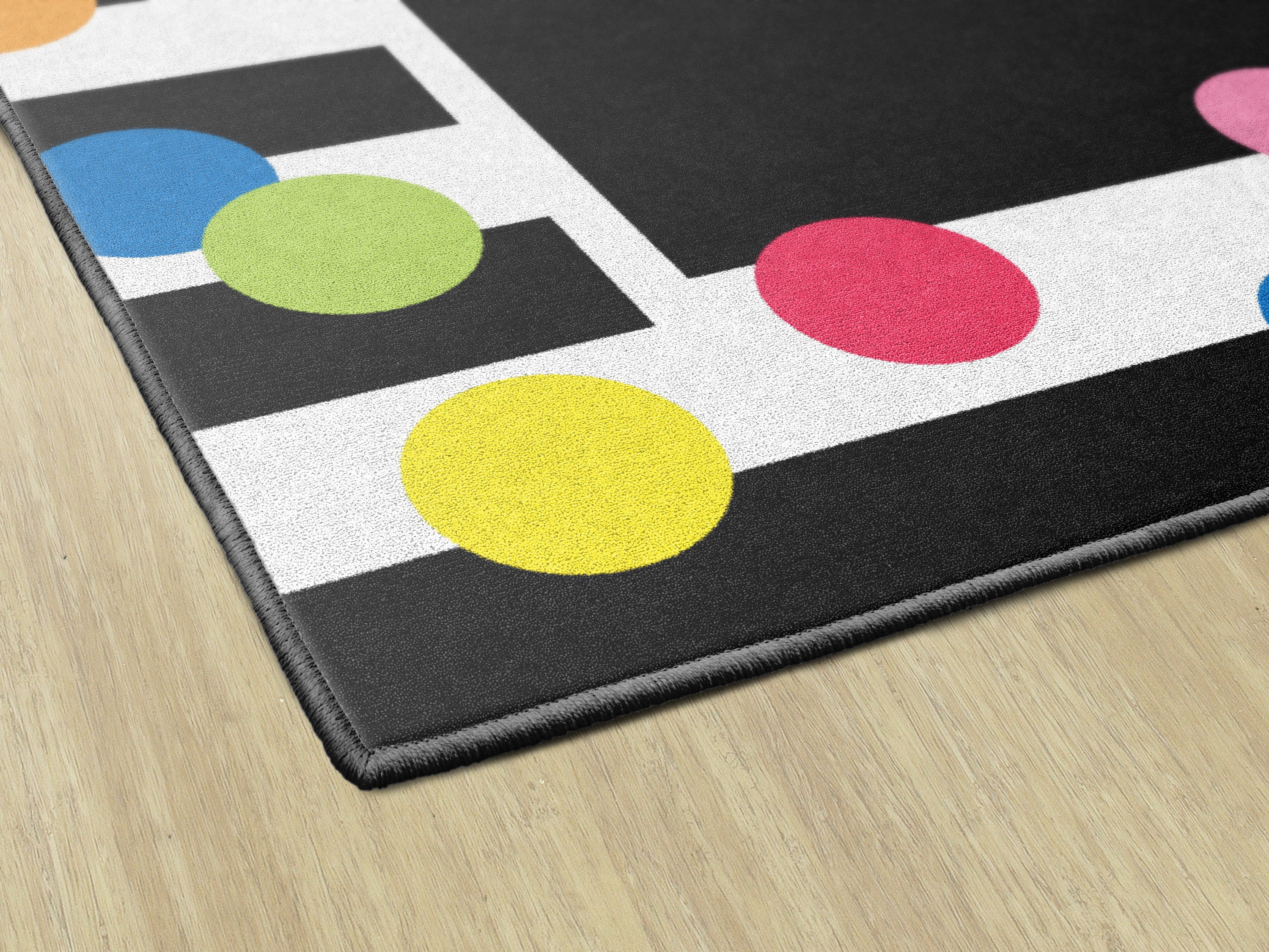 SCHOOLGIRL STYLE BLACK, WHITE, & BRIGHT POLKA DOT BORDER