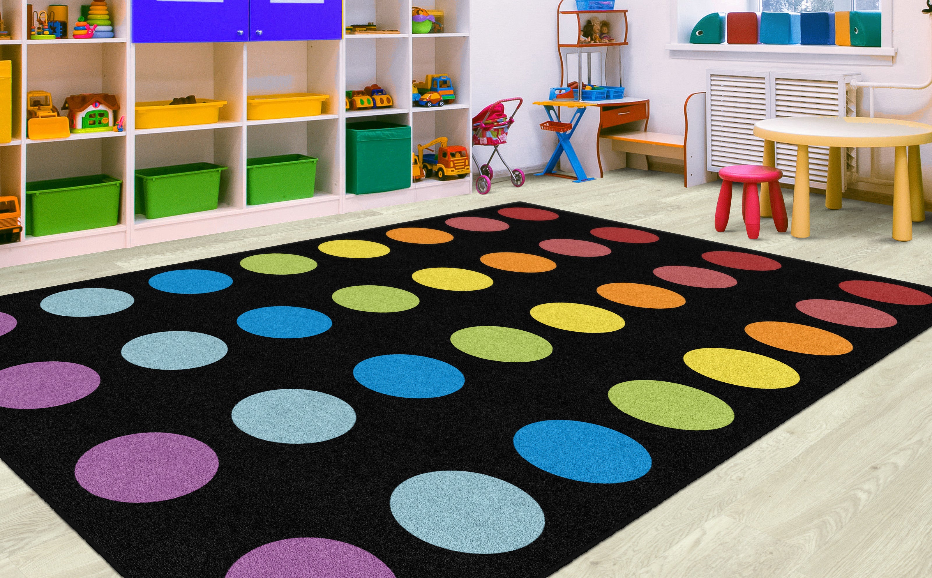 SCHOOLGIRL RAINBOW SPOTS CRISSCROSS APPLESAUCE