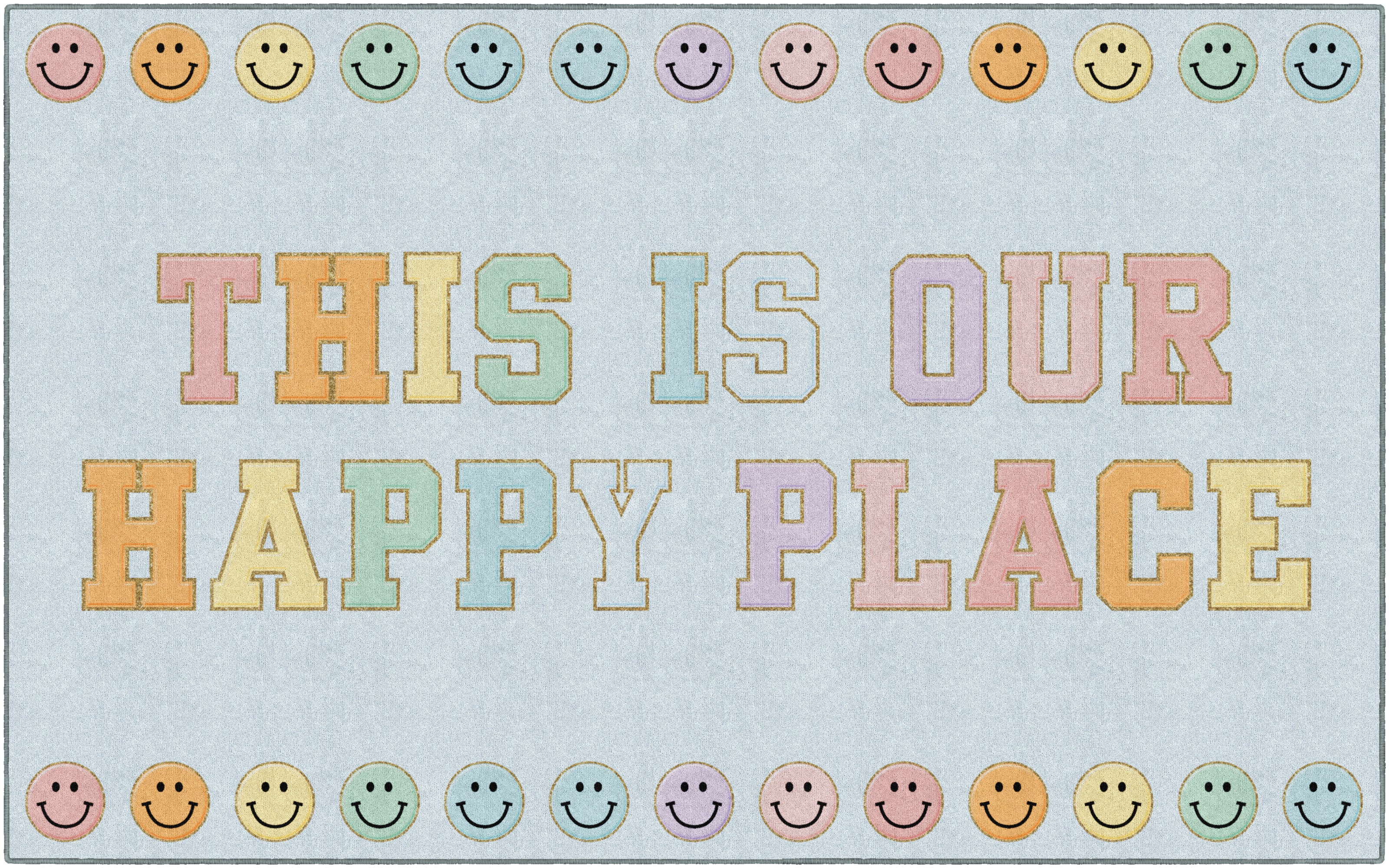 SCHOOLGIRL HAPPY PLACE ON BLUE