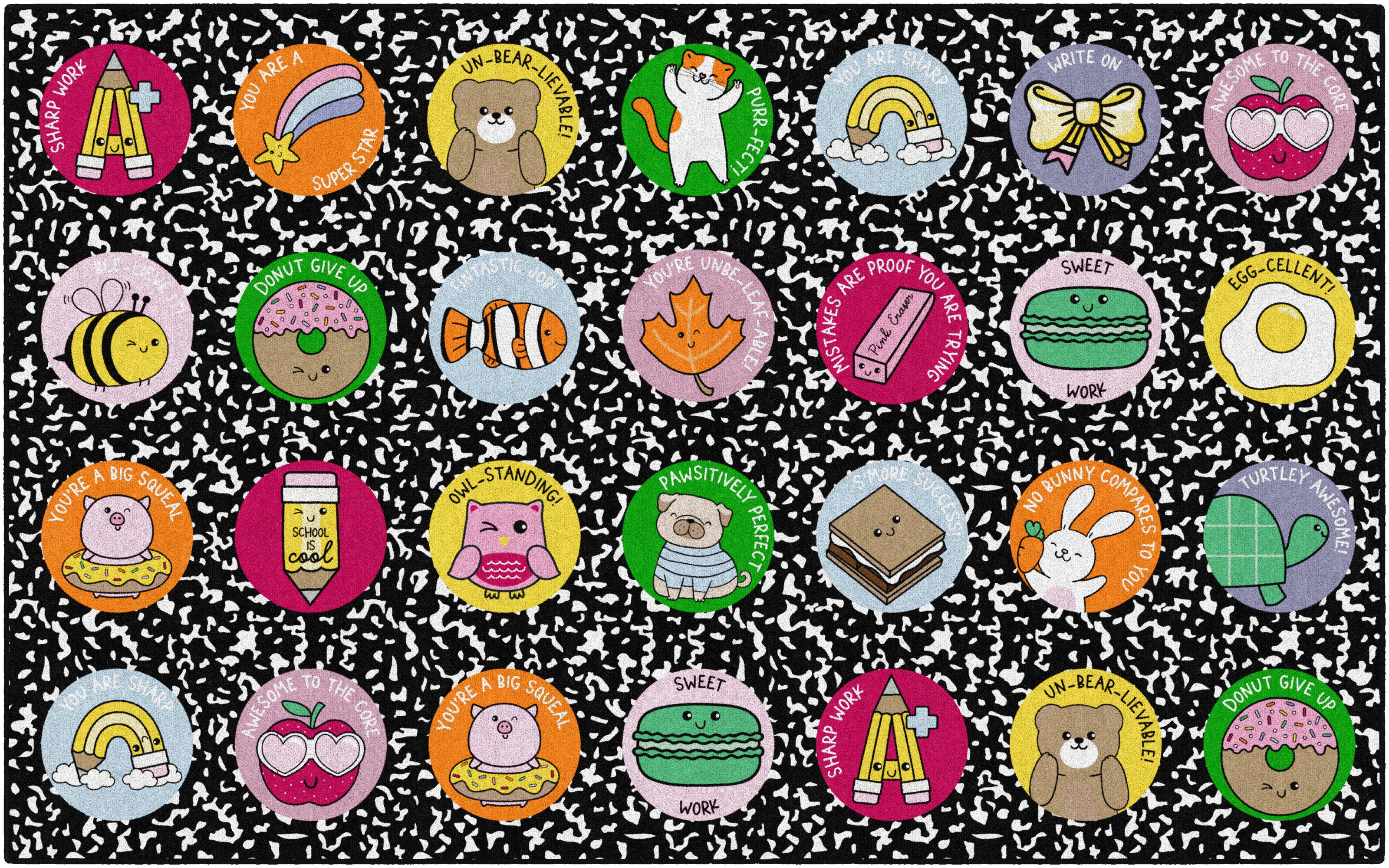 SCHOOLGIRL STICKER SIT SPOTS