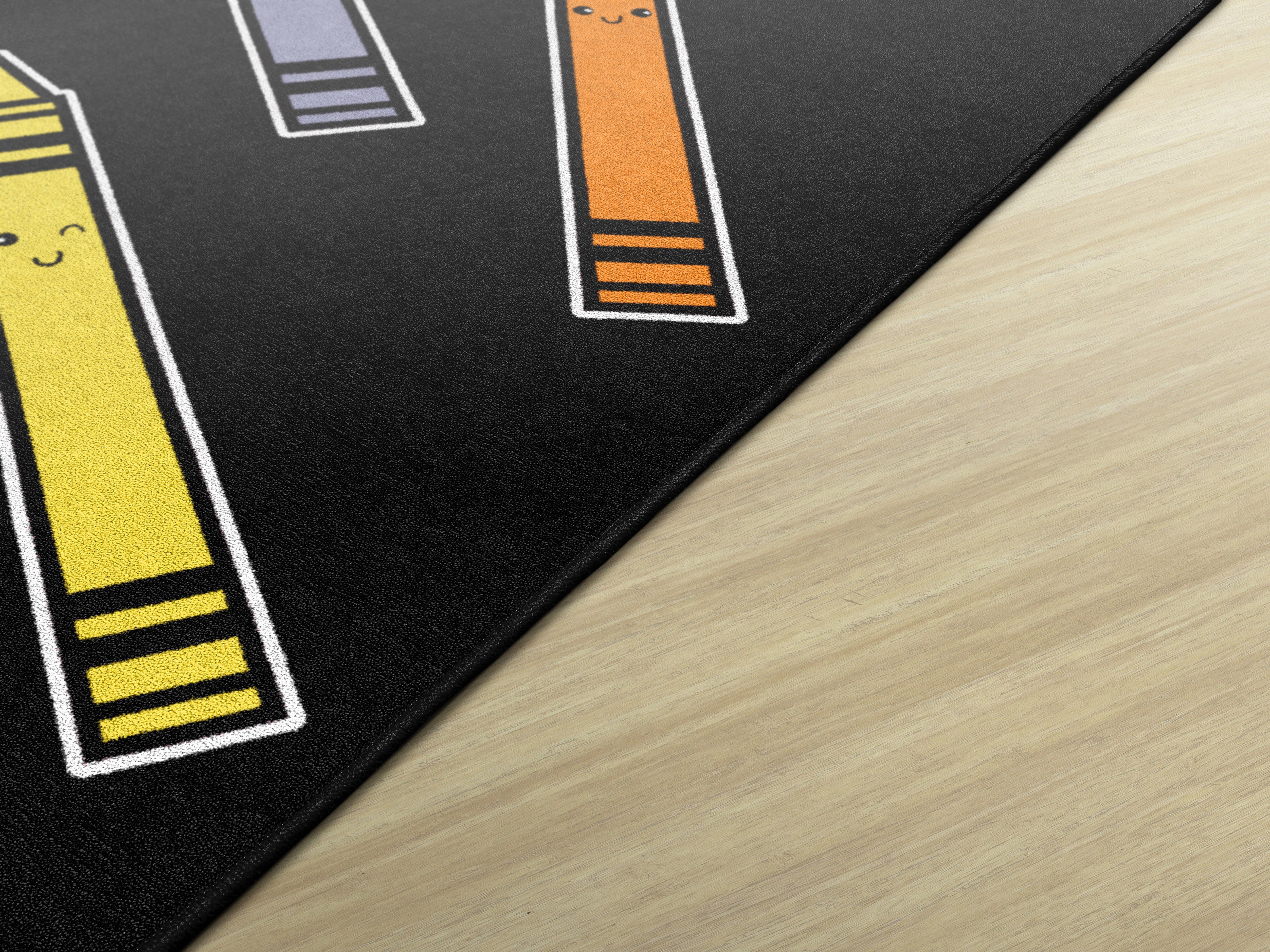 SCHOOLGIRL CRAYONS ON BLACK