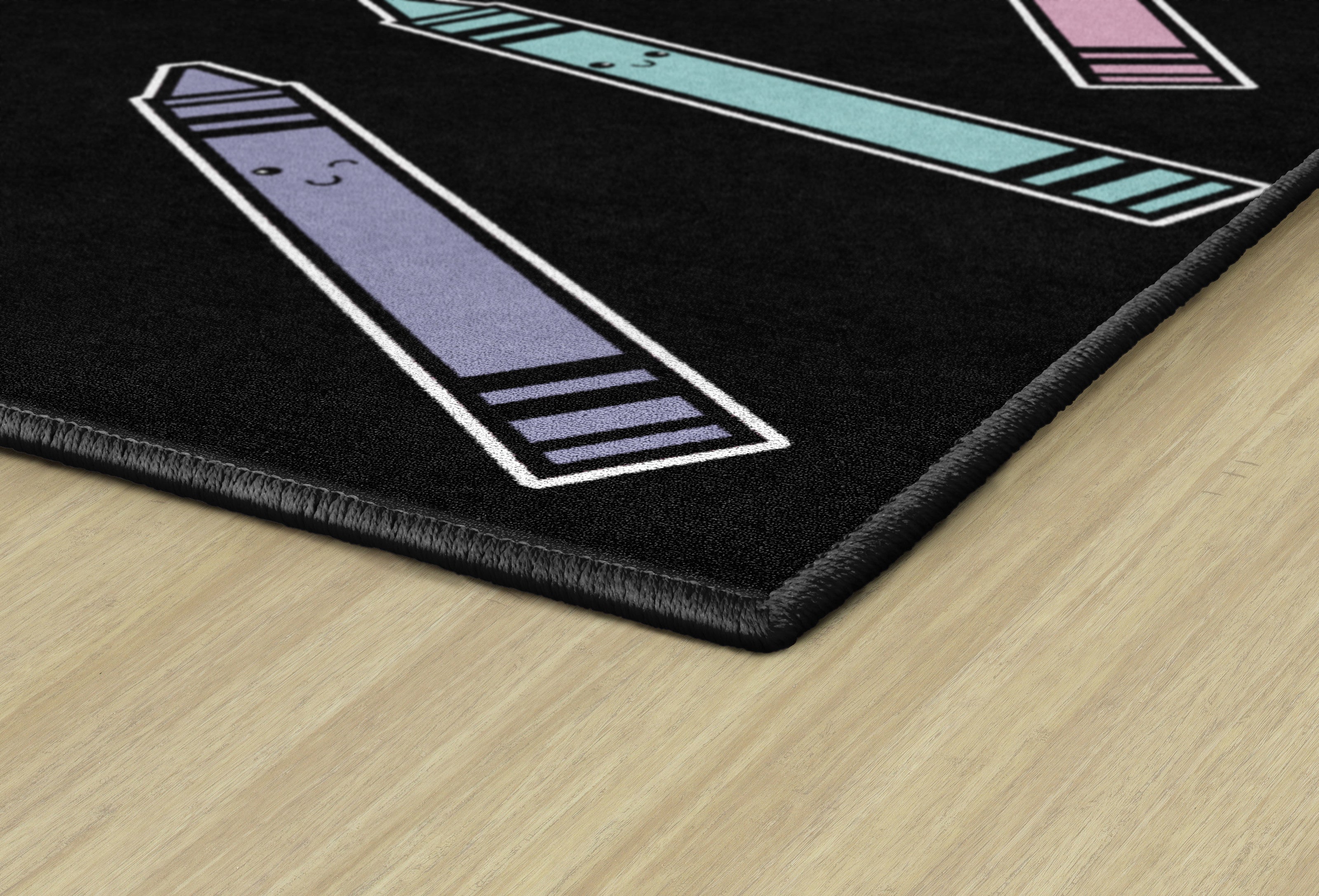 SCHOOLGIRL CRAYONS ON BLACK