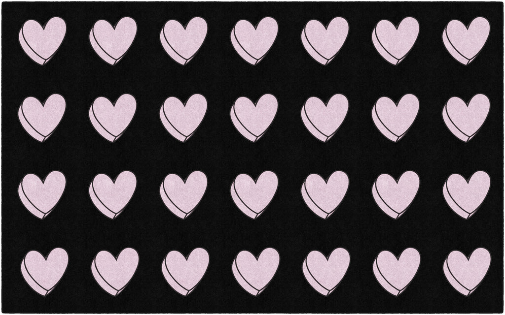SCHOOLGIRL HEARTS ON BLACK SIT SPOTS