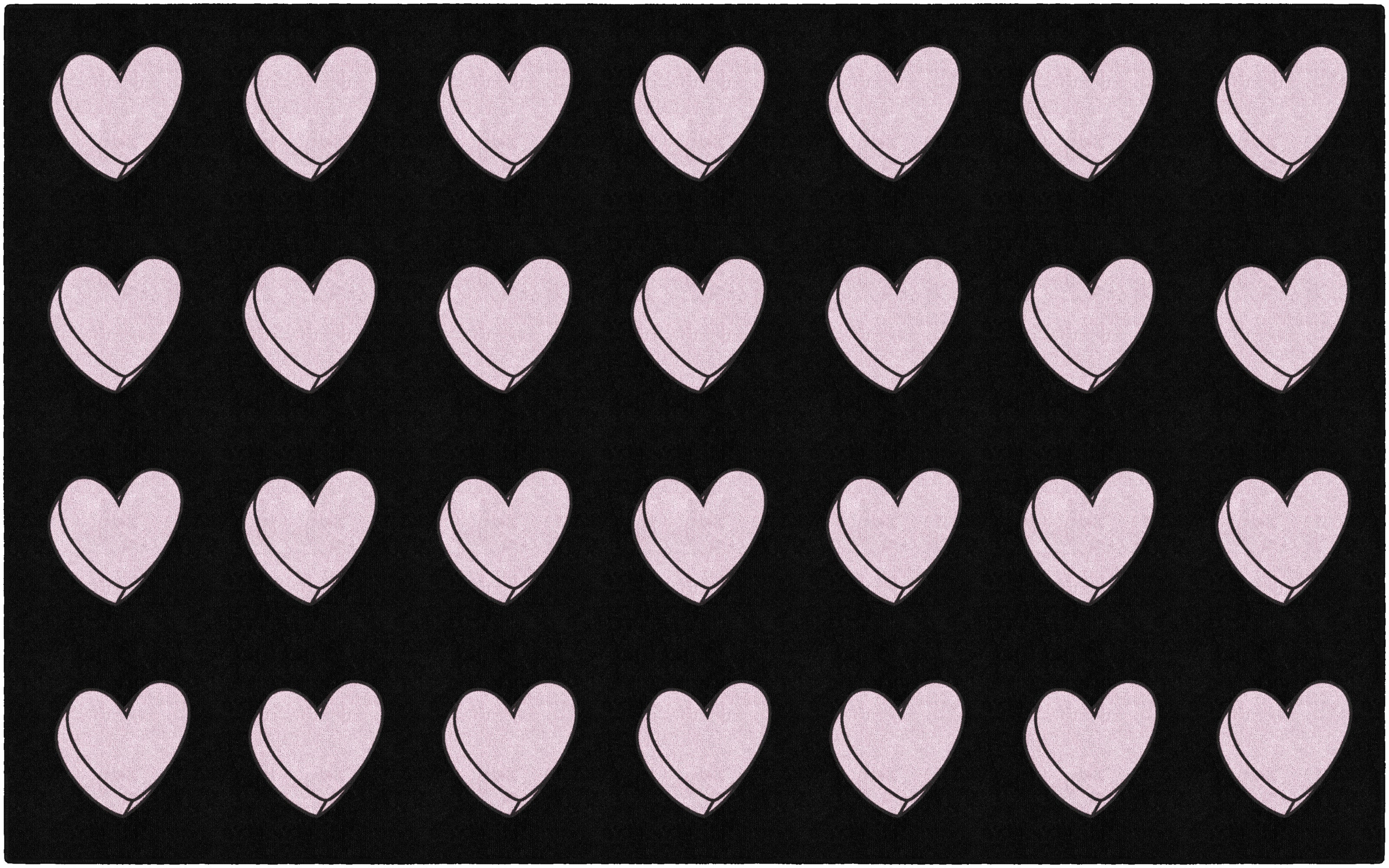 SCHOOLGIRL HEARTS ON BLACK SIT SPOTS