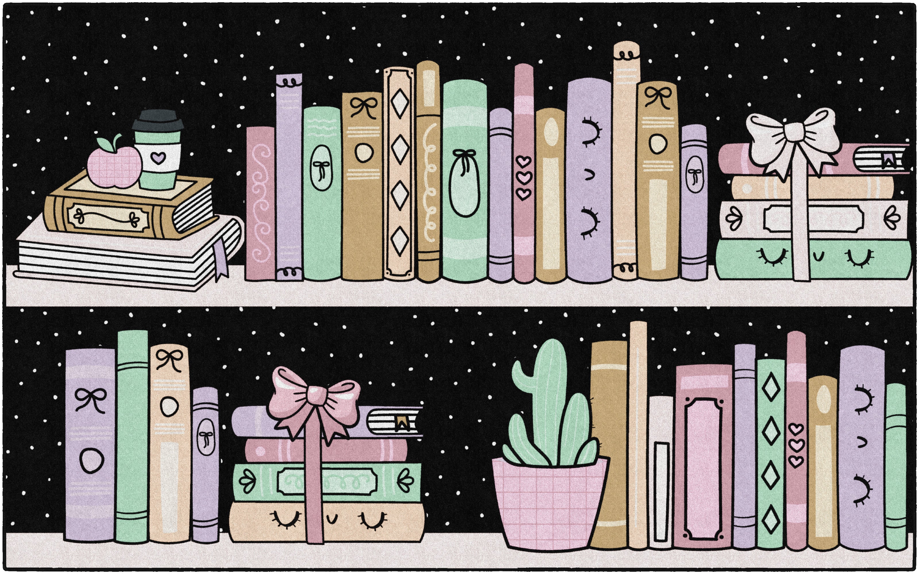 SCHOOLGIRL BOOKSHELF WITH DOTS