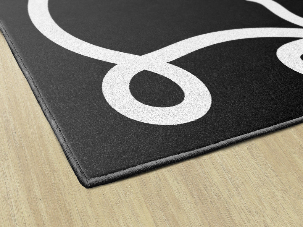 SCHOOLGIRL BOW BORDER BLACK