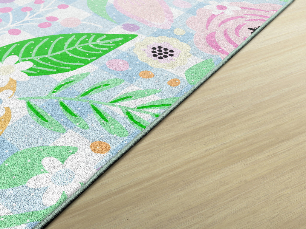 SCHOOLGIRL PRETTY IN PASTEL FLORAL ON GINGHAM