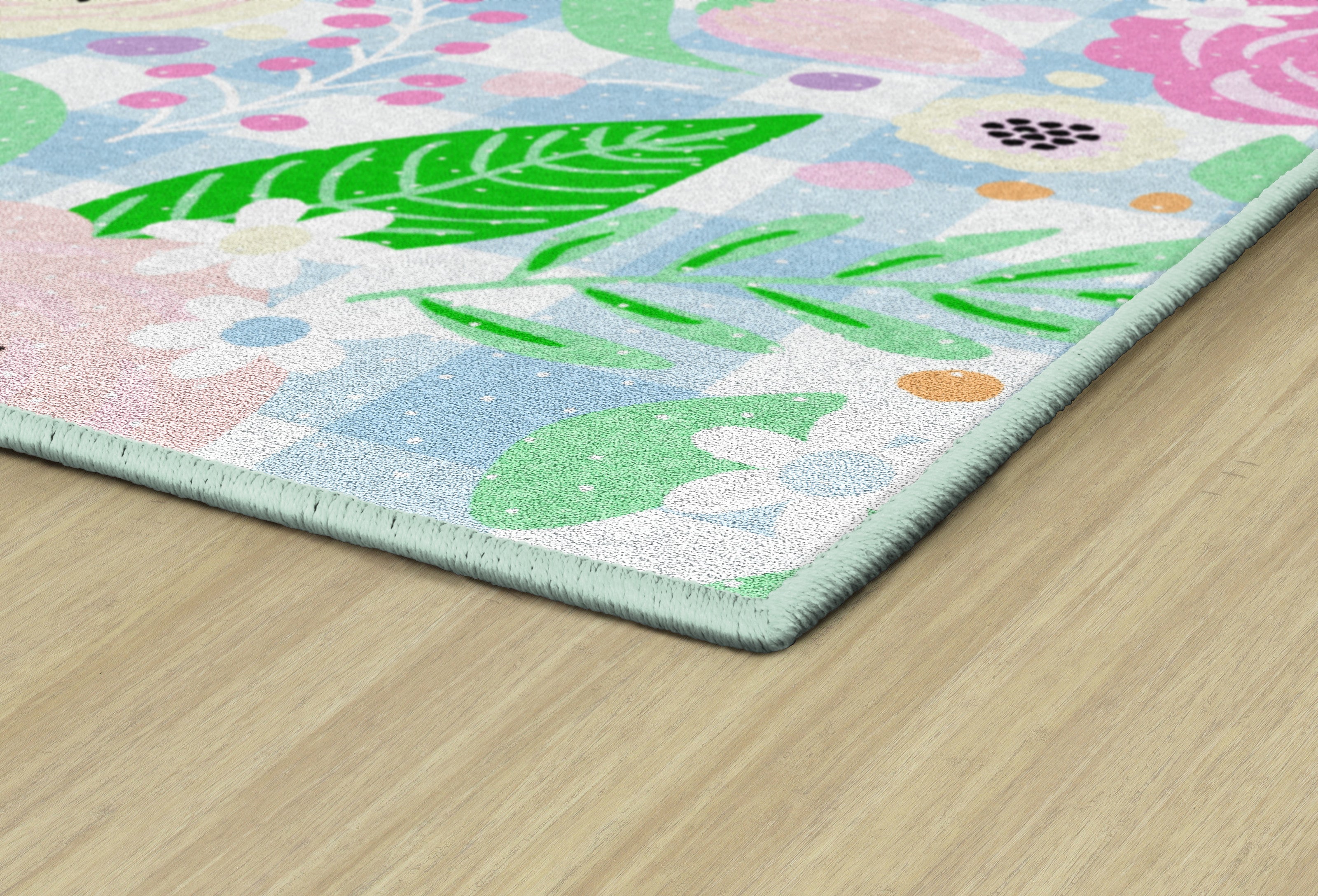 SCHOOLGIRL PRETTY IN PASTEL FLORAL ON GINGHAM