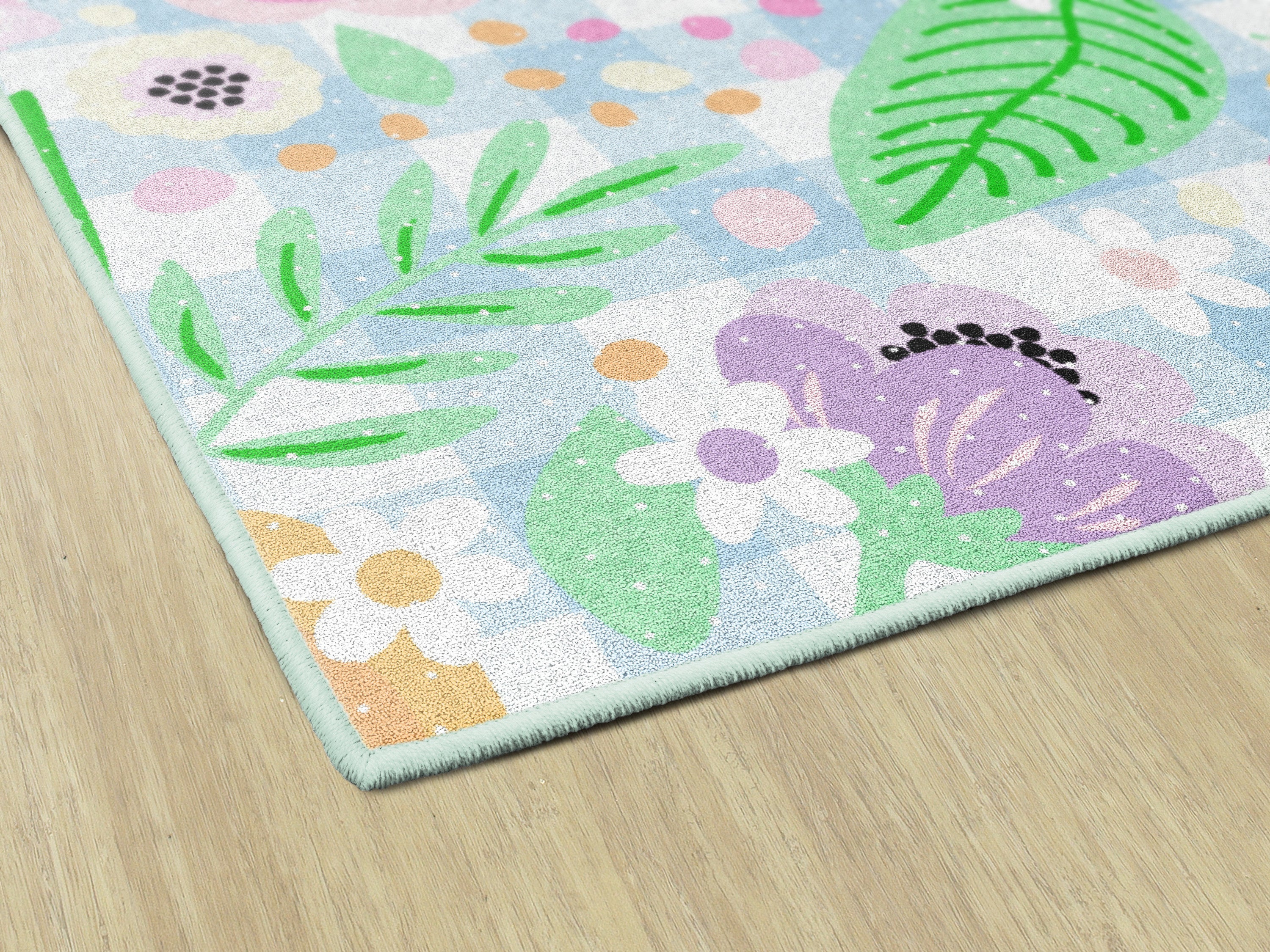 SCHOOLGIRL PRETTY IN PASTEL FLORAL ON GINGHAM