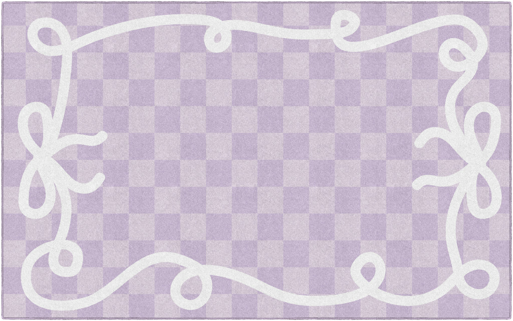SCHOOLGIRL BOW BORDER IN LAVENDER