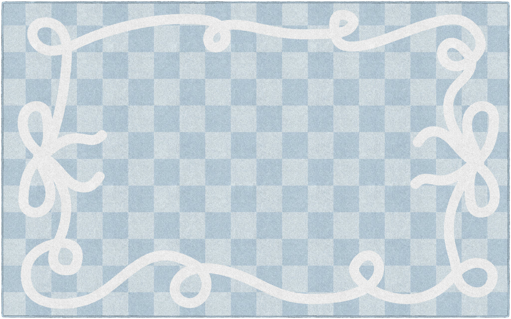 SCHOOLGIRL BOW BORDER IN BLUE