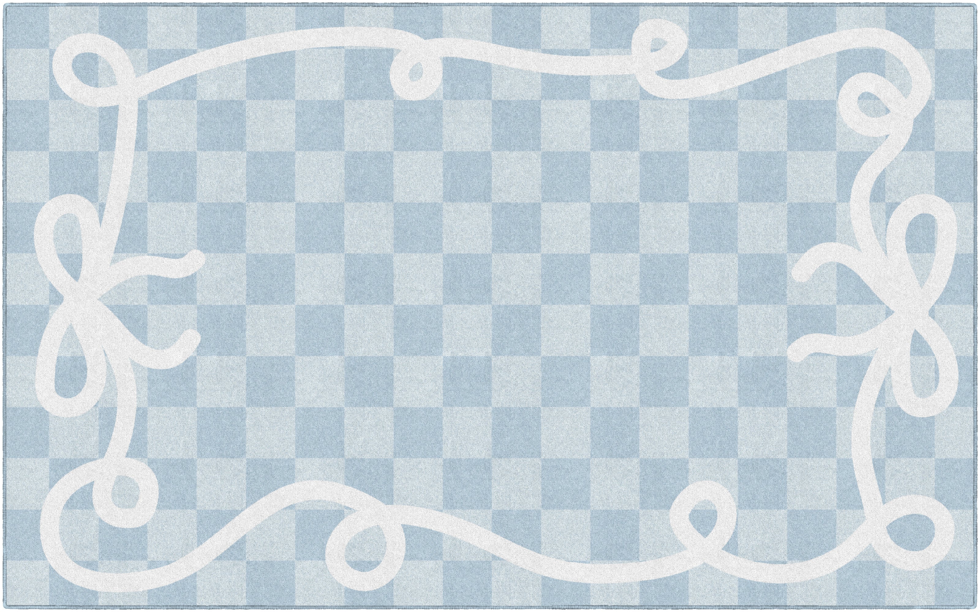 SCHOOLGIRL BOW BORDER IN BLUE