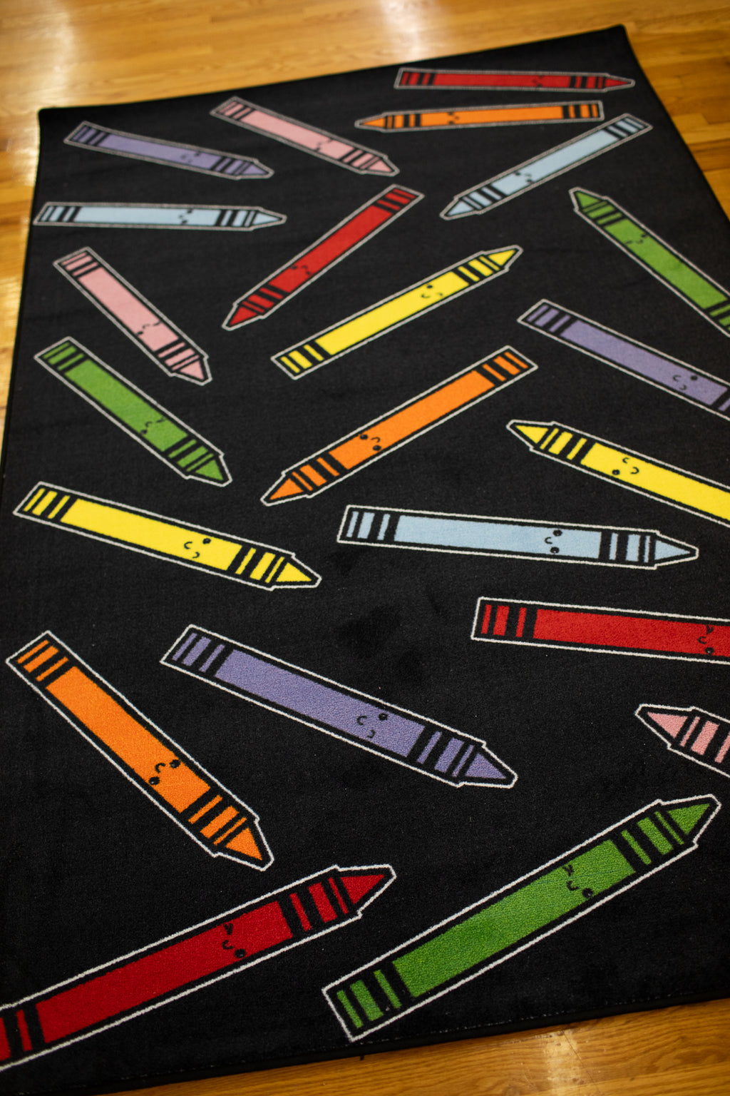 SCHOOLGIRL CRAYONS ON BLACK