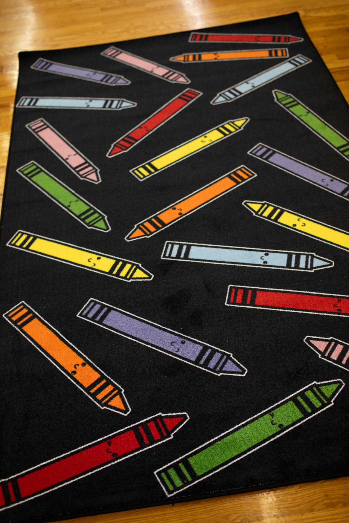 SCHOOLGIRL CRAYONS ON BLACK