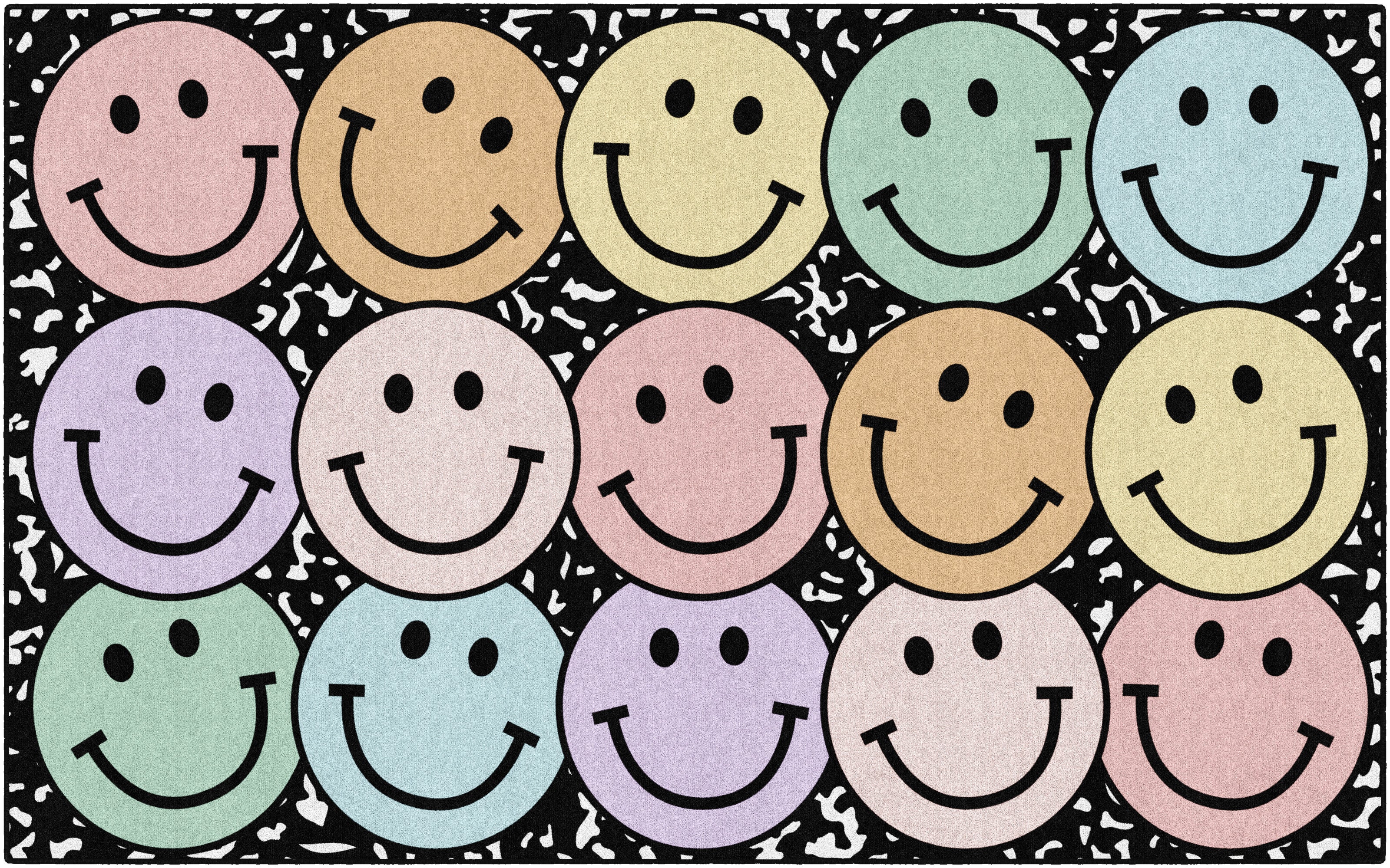 SCHOOLGIRL PASTEL RAINBOW SMILEYS ON NOTEBOOK