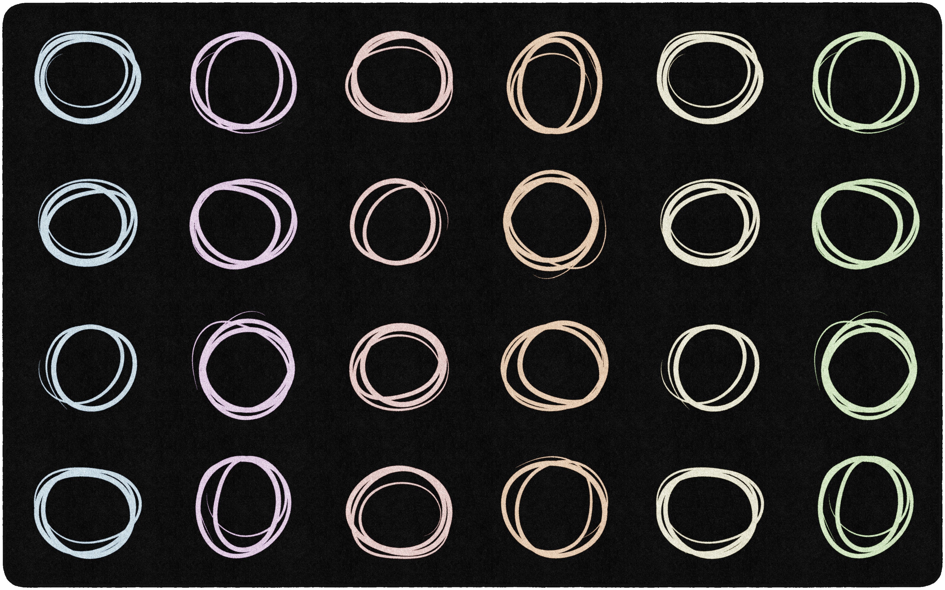 CIRCLE SAMPLER PASTEL ON BLACK