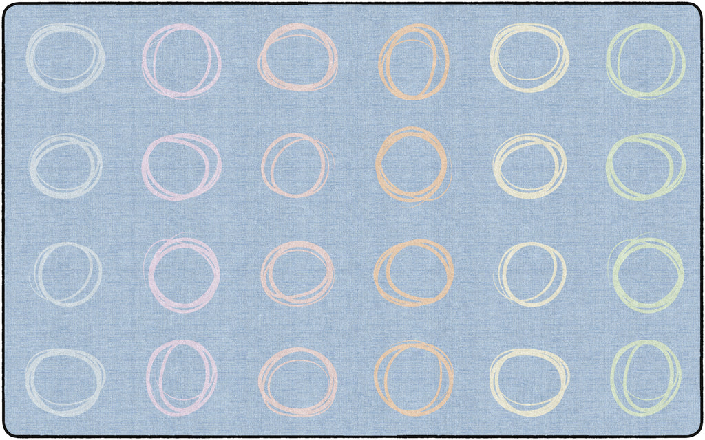 CIRCLE SAMPLER PASTEL ON BLUE