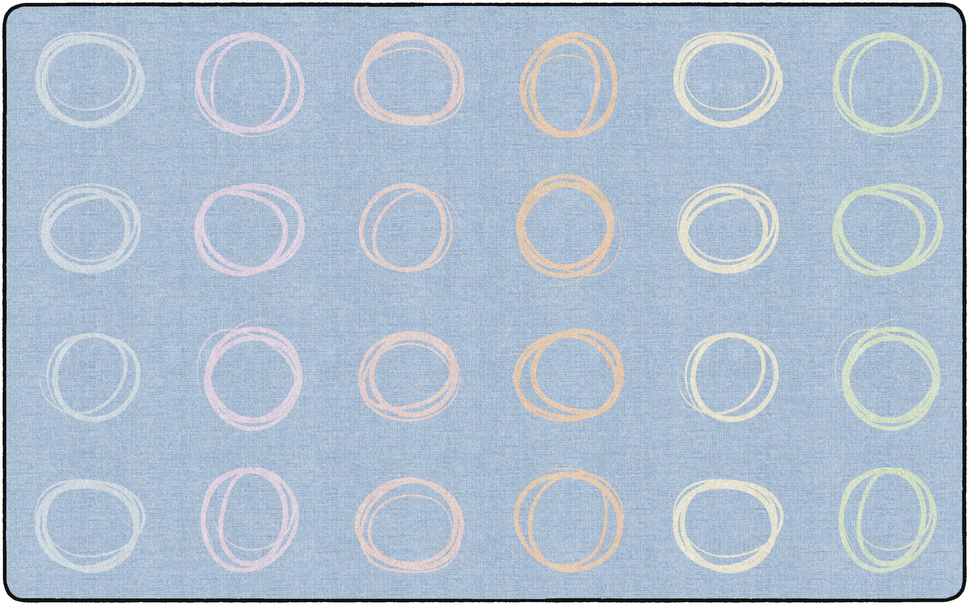CIRCLE SAMPLER PASTEL ON BLUE