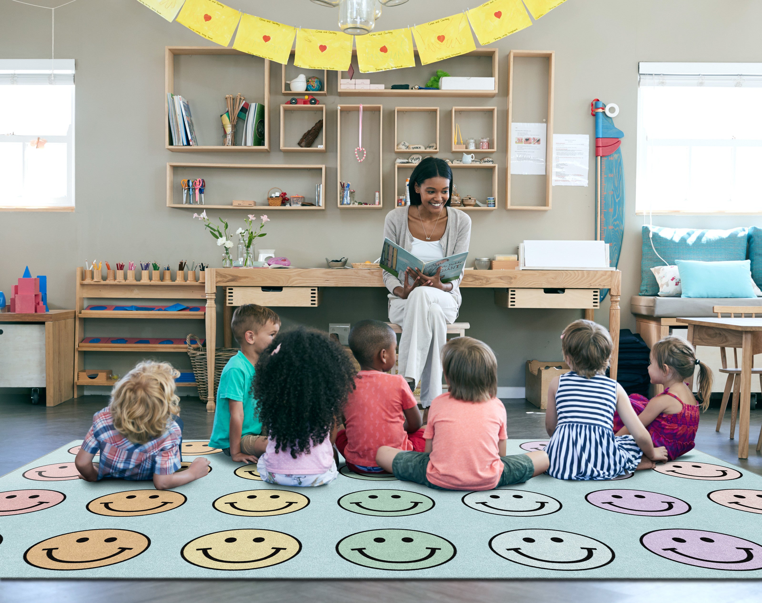 SCHOOLGIRL PASTEL RAINBOW SMILEYS